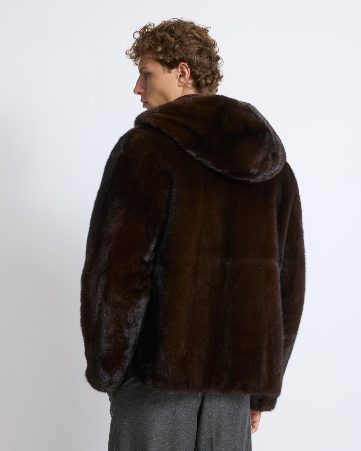 Veste réversible à capuche en fourrure de vison long poil et tissu technique - Yves Salomon - Nouvelle collection Automne Hiver