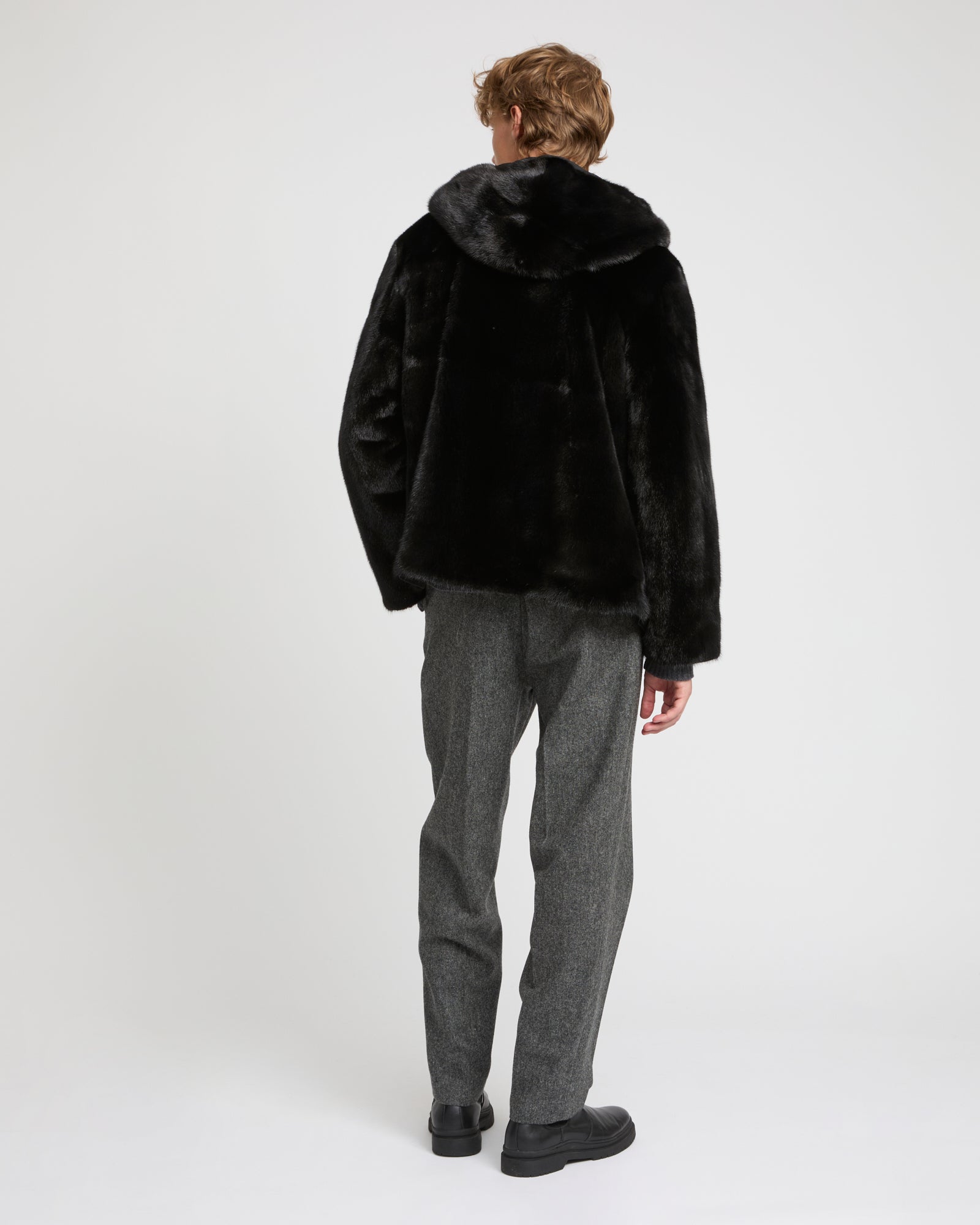 Reversible Hooded Jacket in Mink Fur and Technical Fabric – Yves