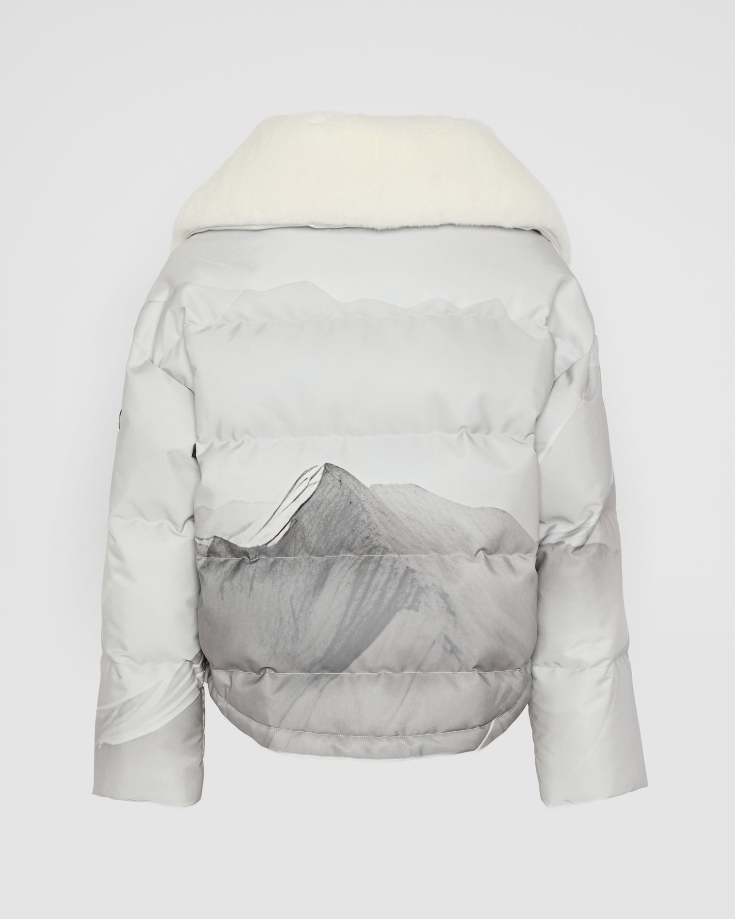 Doudoune courte en tissu waterproof garniture fourrure de lapin rex -Yves Salomon