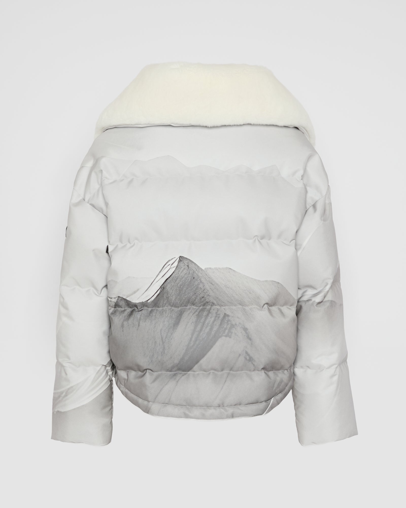 Doudoune courte en tissu waterproof garniture fourrure de lapin rex -Yves Salomon