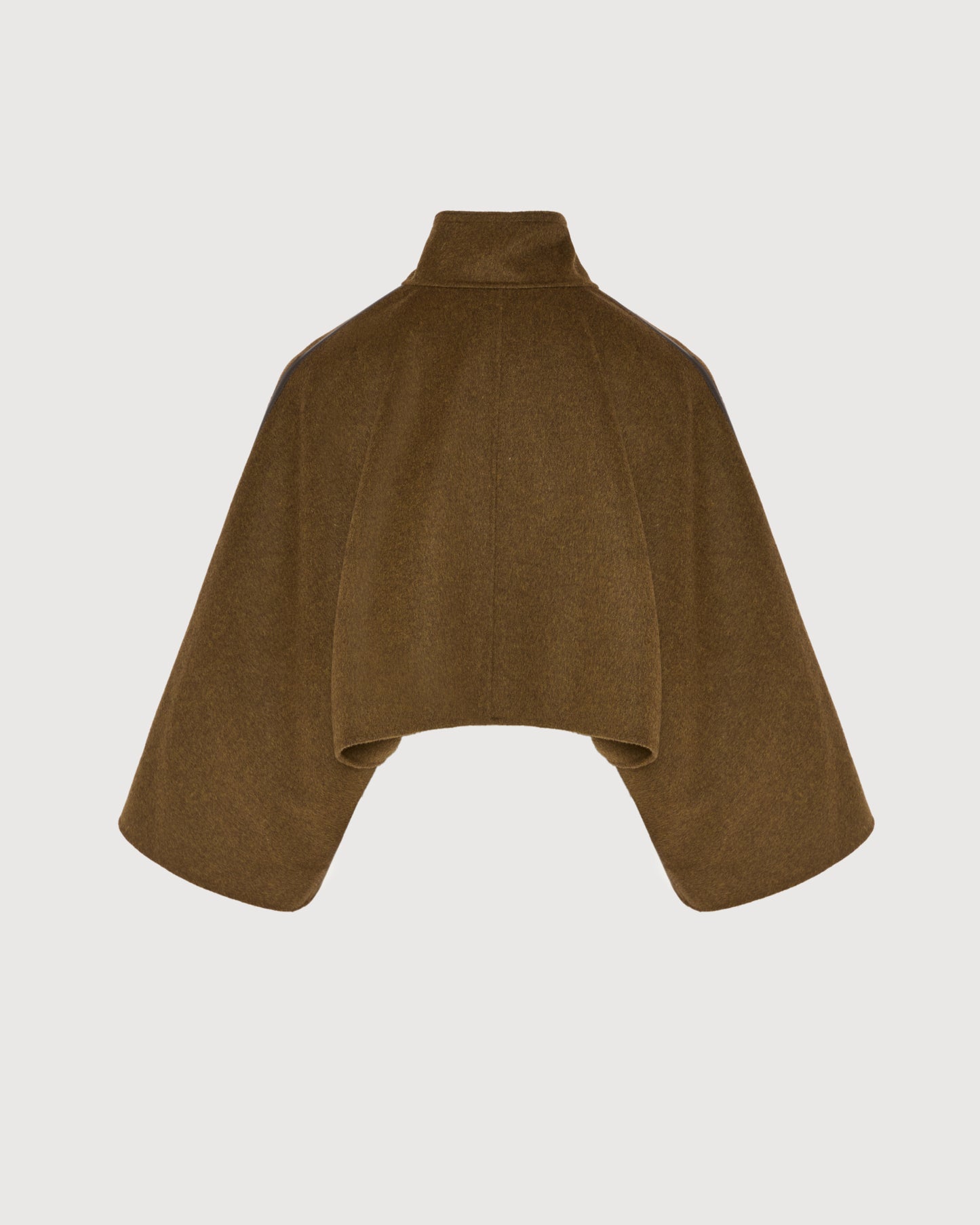 Double-sided cashmere-blend cropped cape jacket