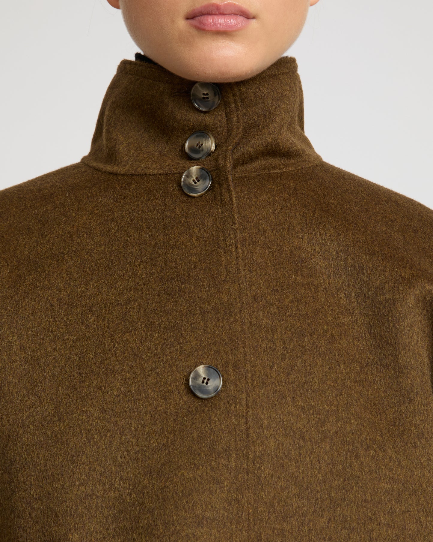 Double-sided cashmere-blend cropped cape jacket