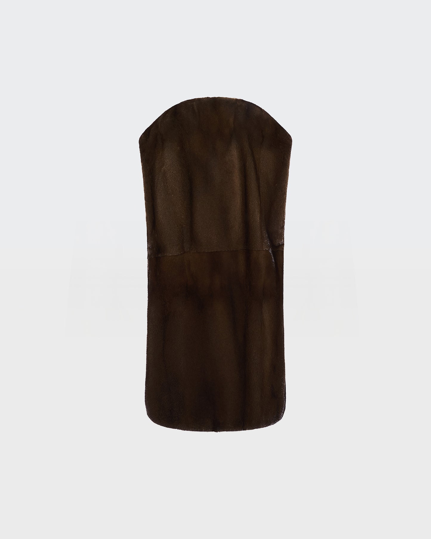 Long-haired mink fur belted cape