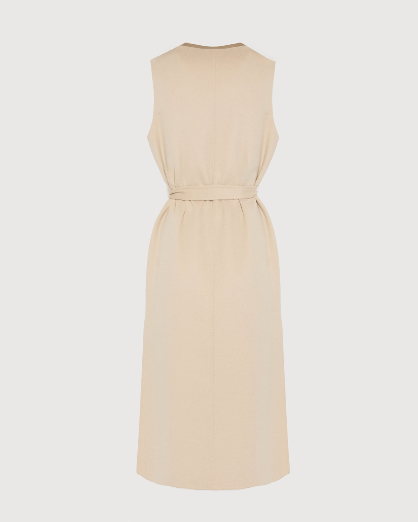 Long double-sided cashmere-blend gilet