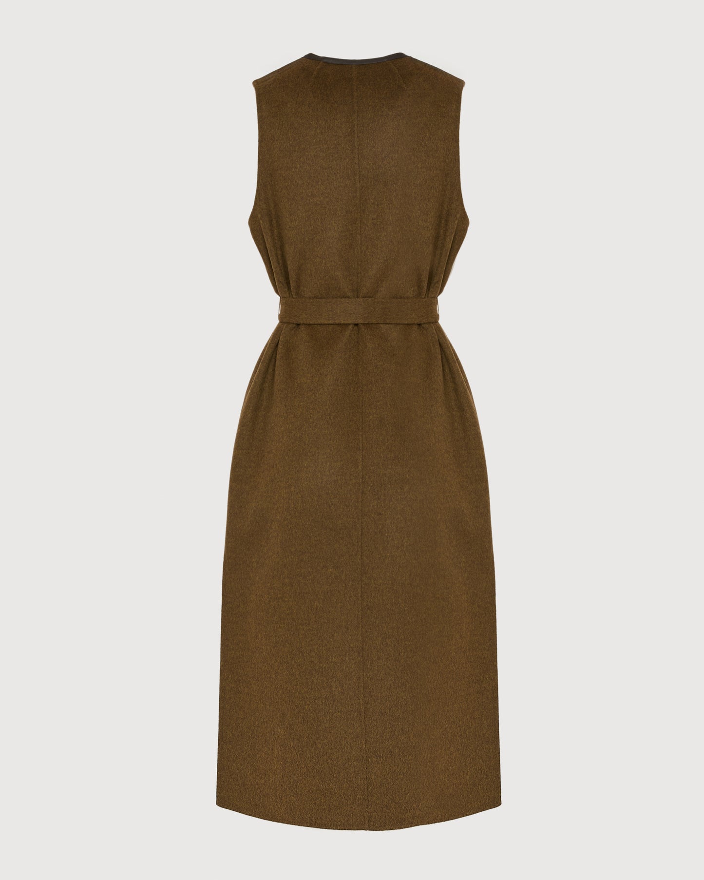 Long double-sided cashmere-blend gilet