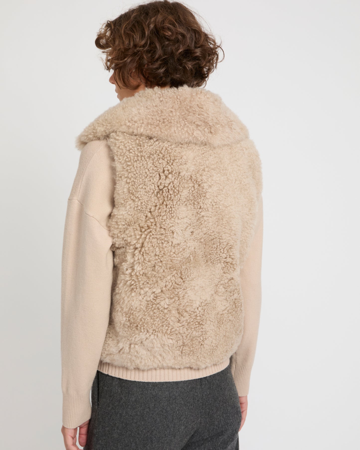Cashmere lambskin and Merino knit gilet
