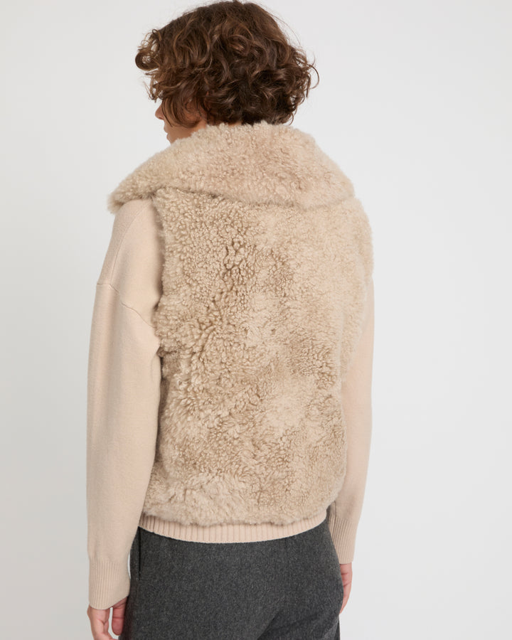 Cashmere lambskin and Merino knit gilet