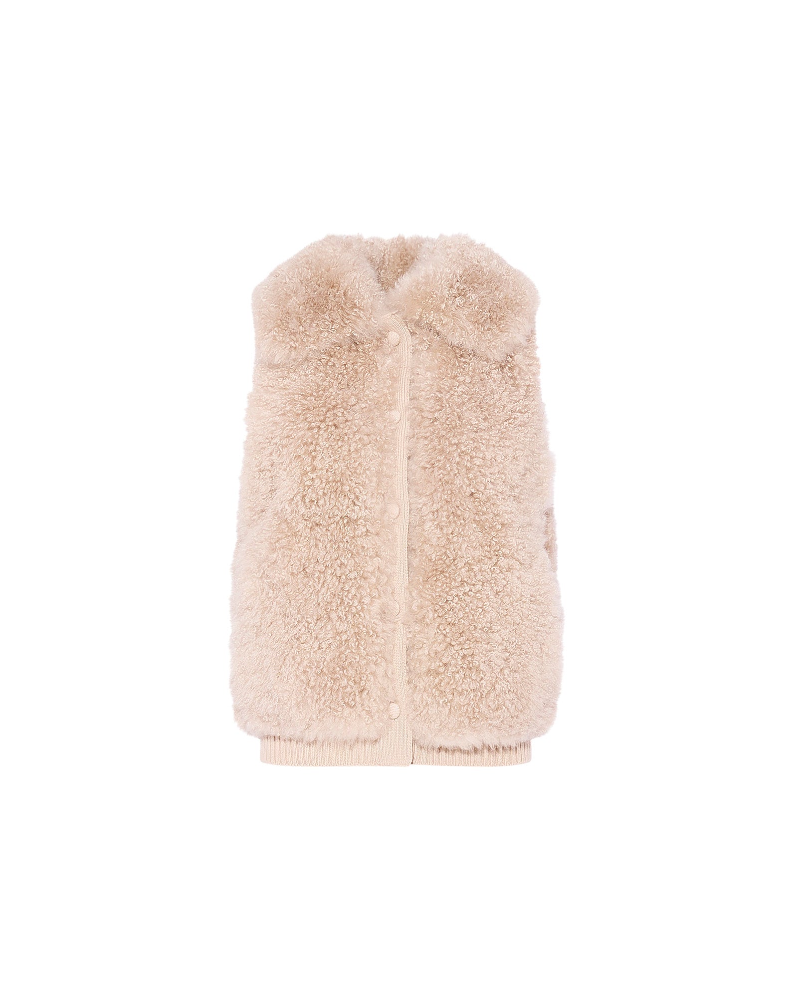 カシミヤラムスキン＆メリノニット ジレ - ベージュ - Yves Salomon