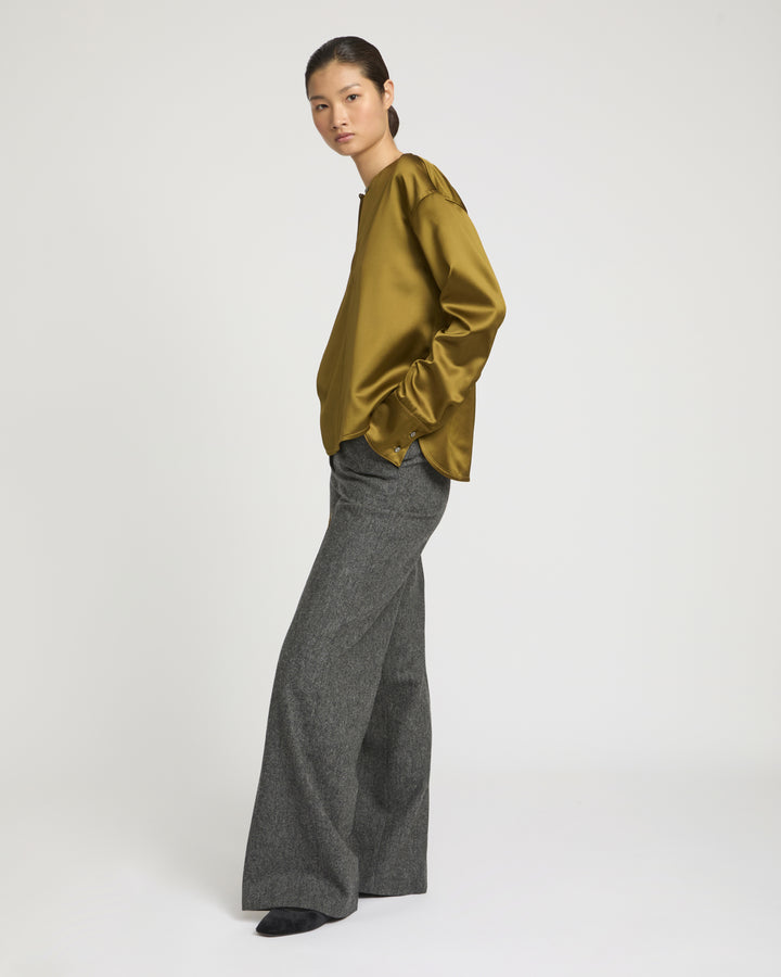 Heavy wool satin blouse