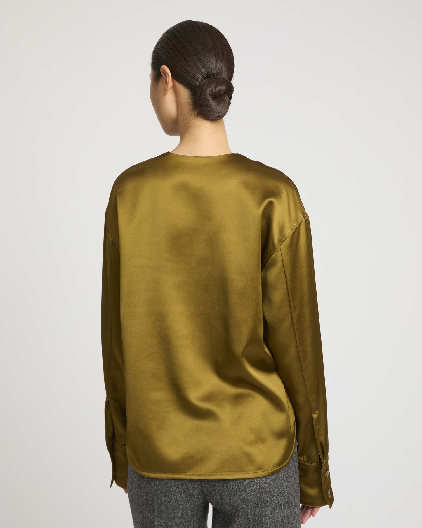 Heavy wool satin blouse