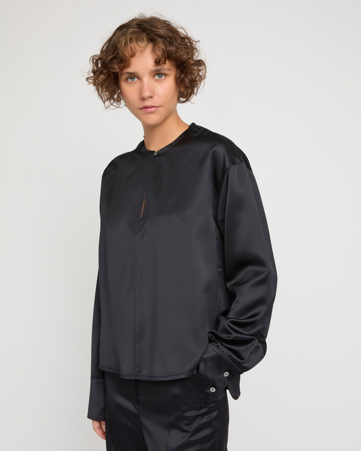 Heavy wool satin blouse