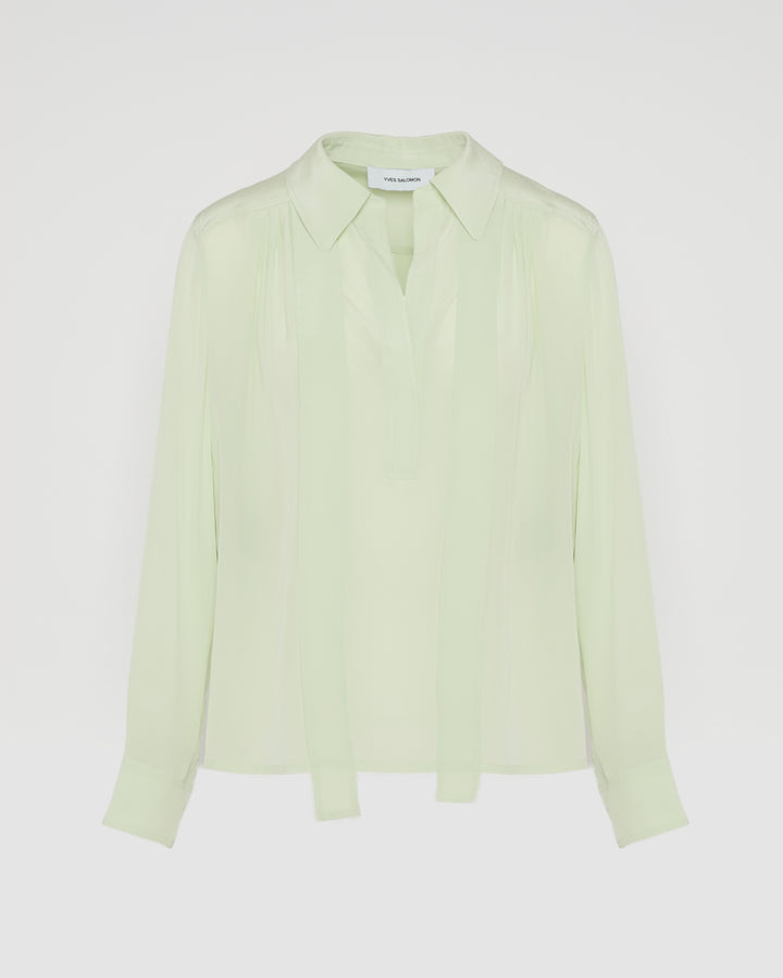 Blouse en crêpe de soie légère