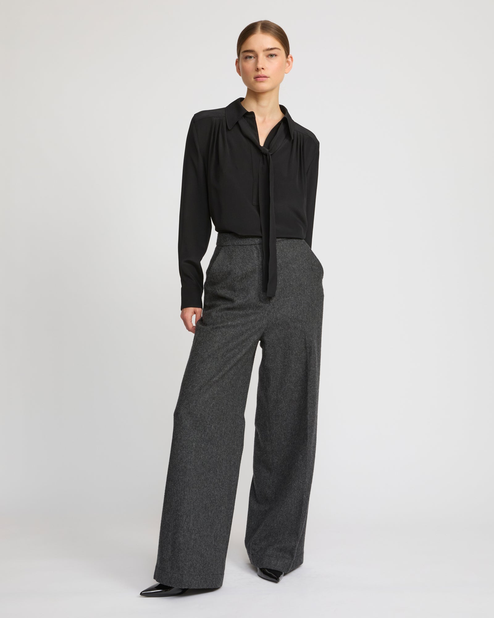 Blouse en crêpe de soie légère -Yves Salomon