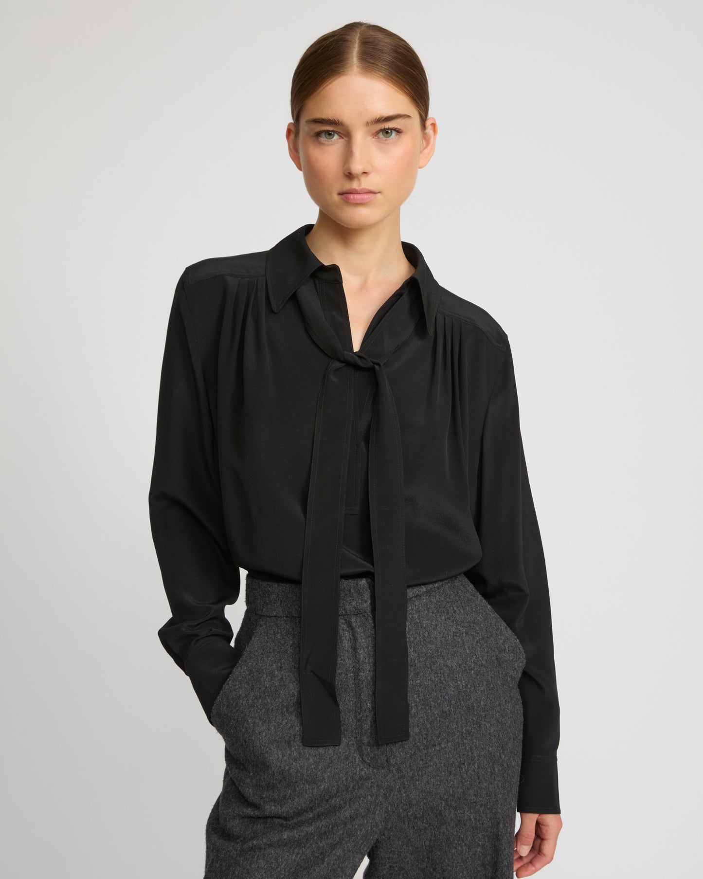 Blouse en crêpe de soie légère -Yves Salomon