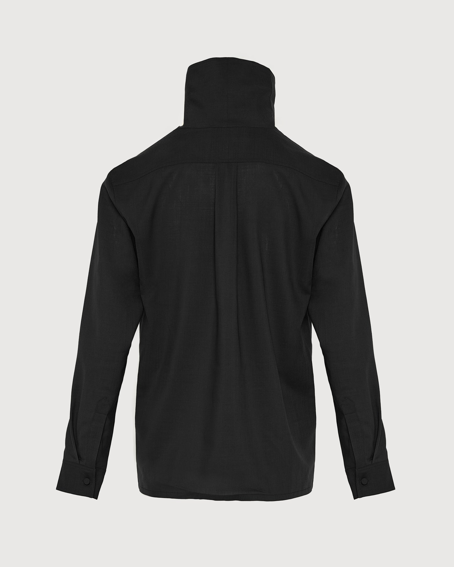 Wool voile draped blouse