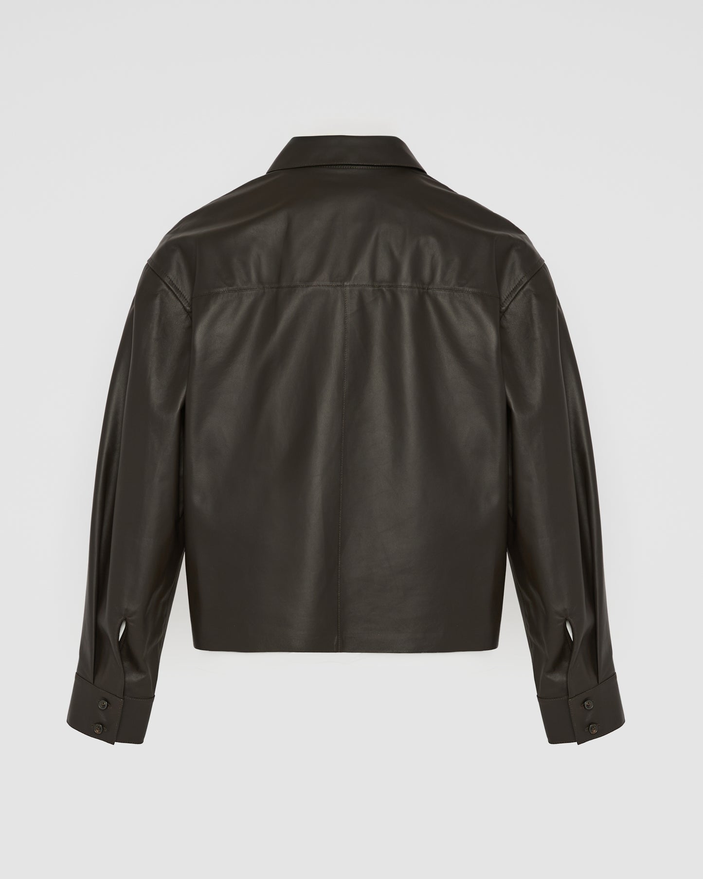 Chemise croppée en cuir d'agneau fin