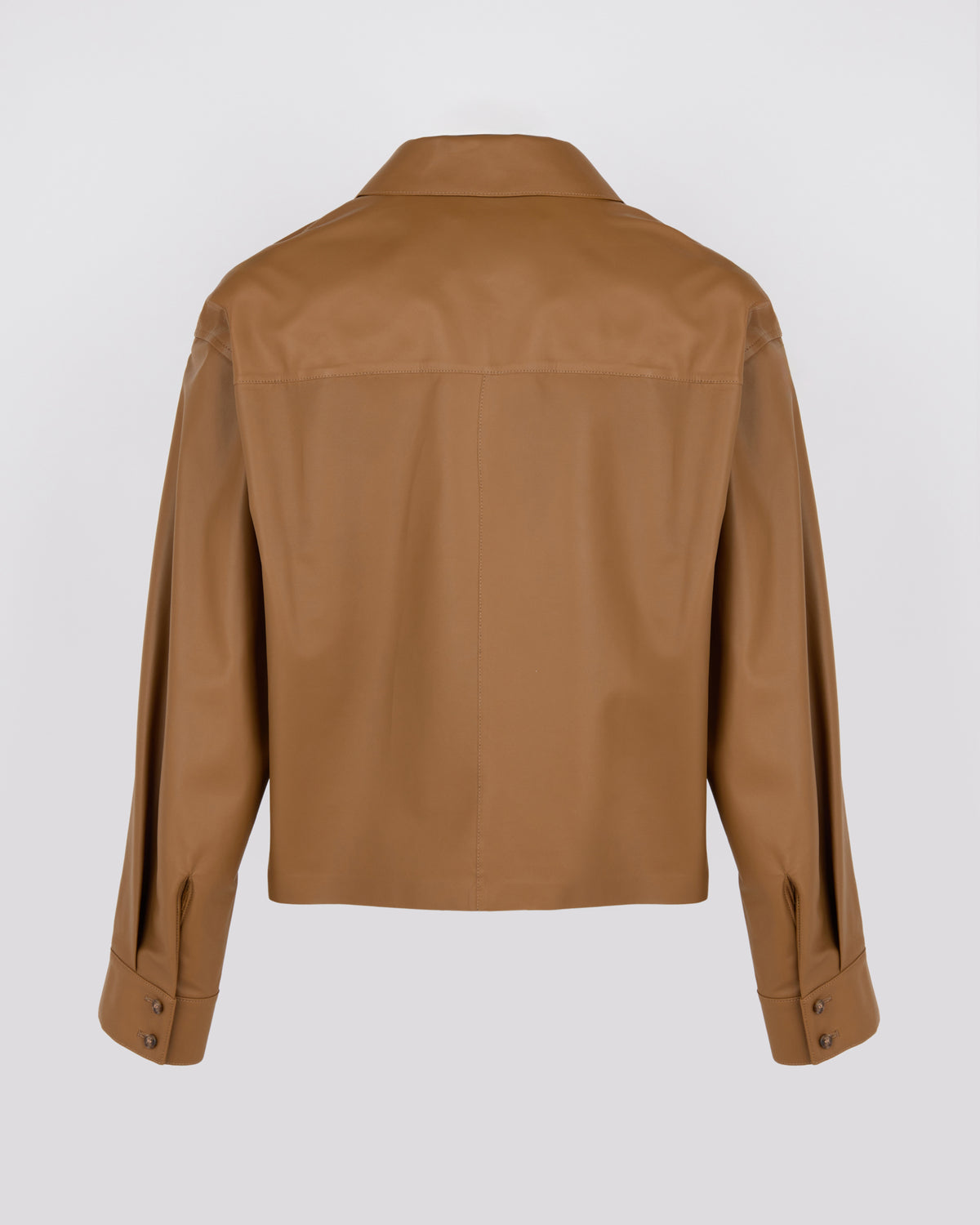 Chemise croppée en cuir d'agneau fin - Yves Salomon - Nouvelle collection Automne Hiver