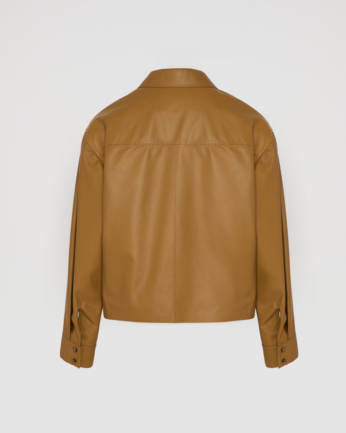 Cropped shirt in fine lamb leather