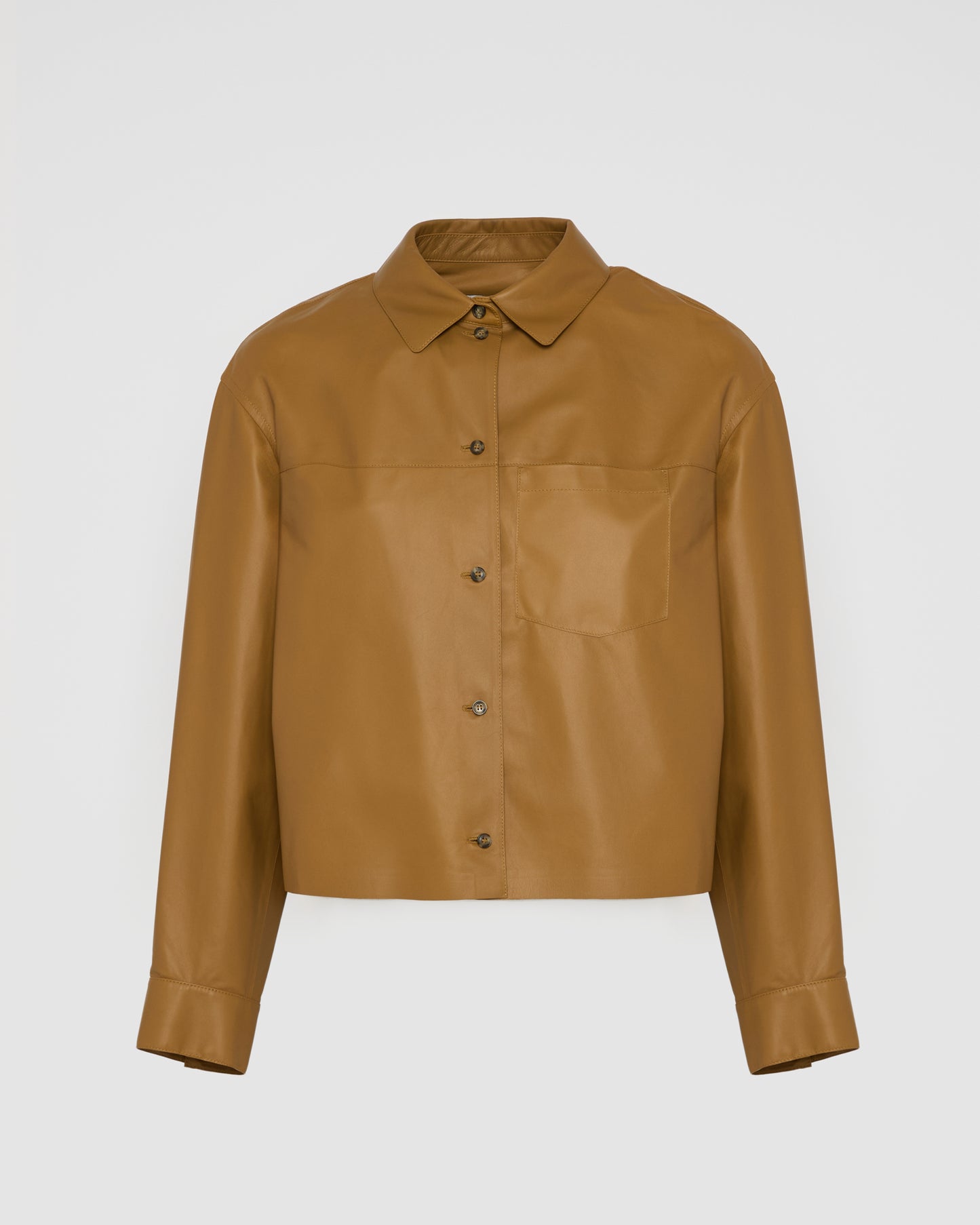 Cropped shirt in fine lamb leather