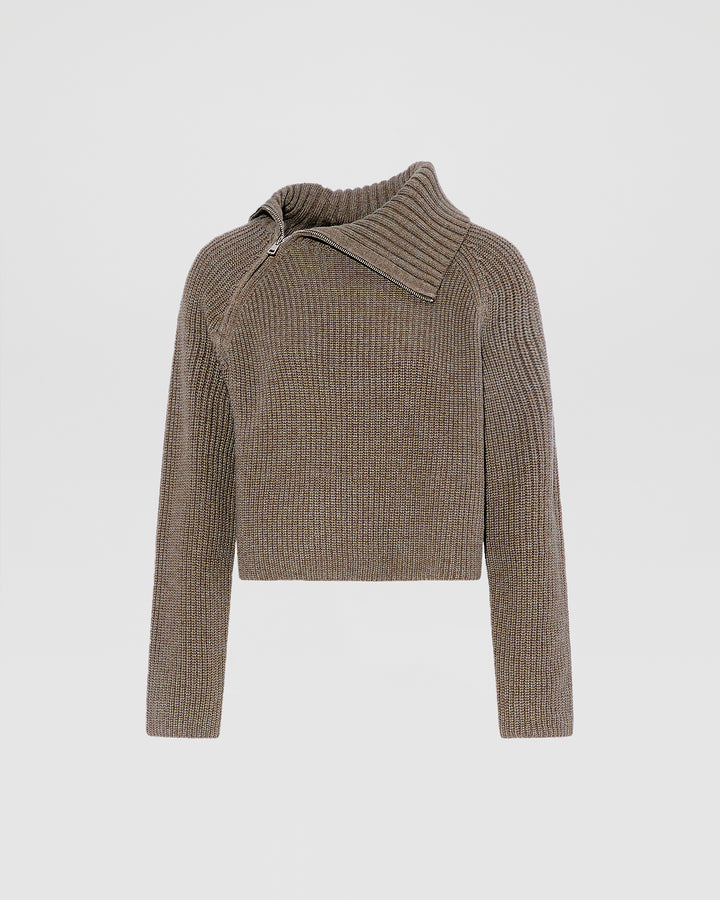 Cropped knitted jumper