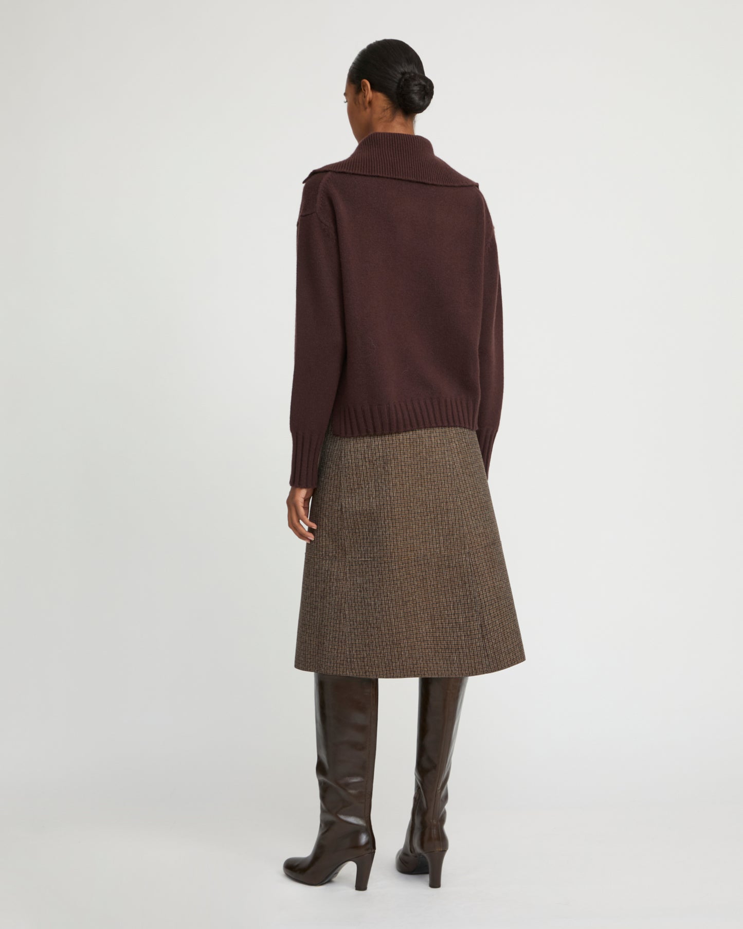 Collar jumper in cashmere knit