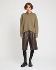 Collar jumper in cashmere knit