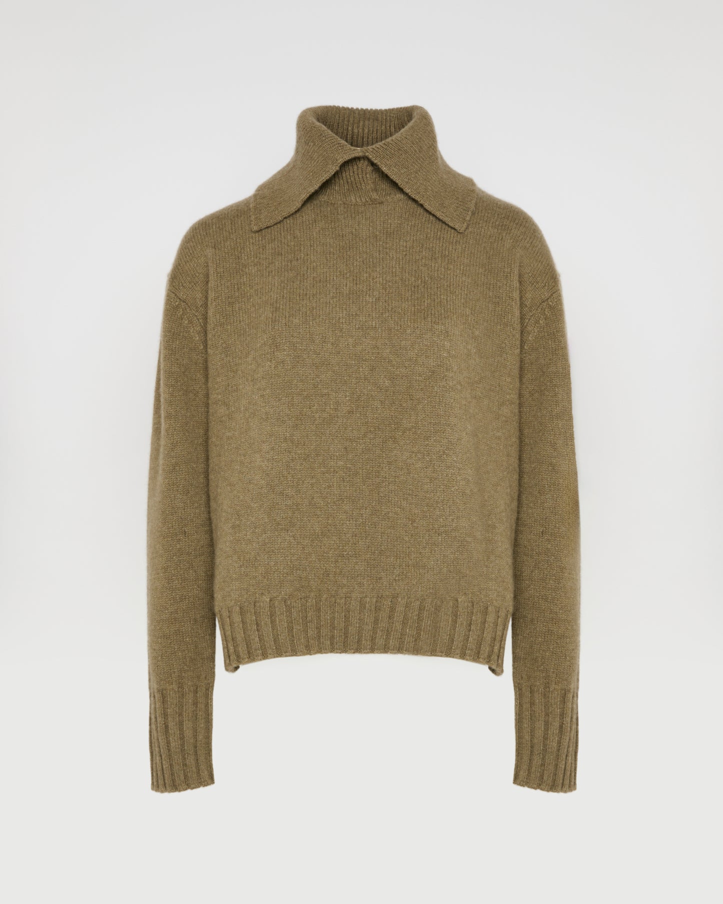 Collar jumper in cashmere knit