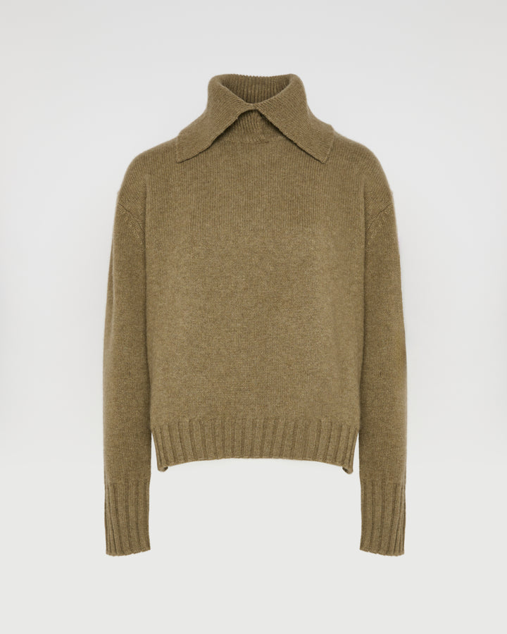 Pull à col en maille cachemire