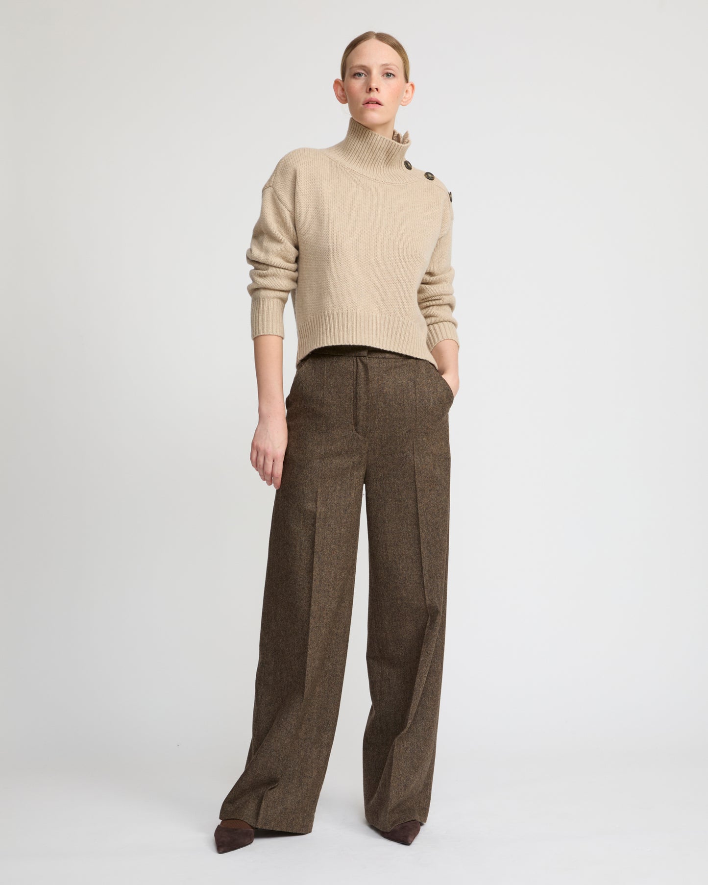 Pull oversize court en maille