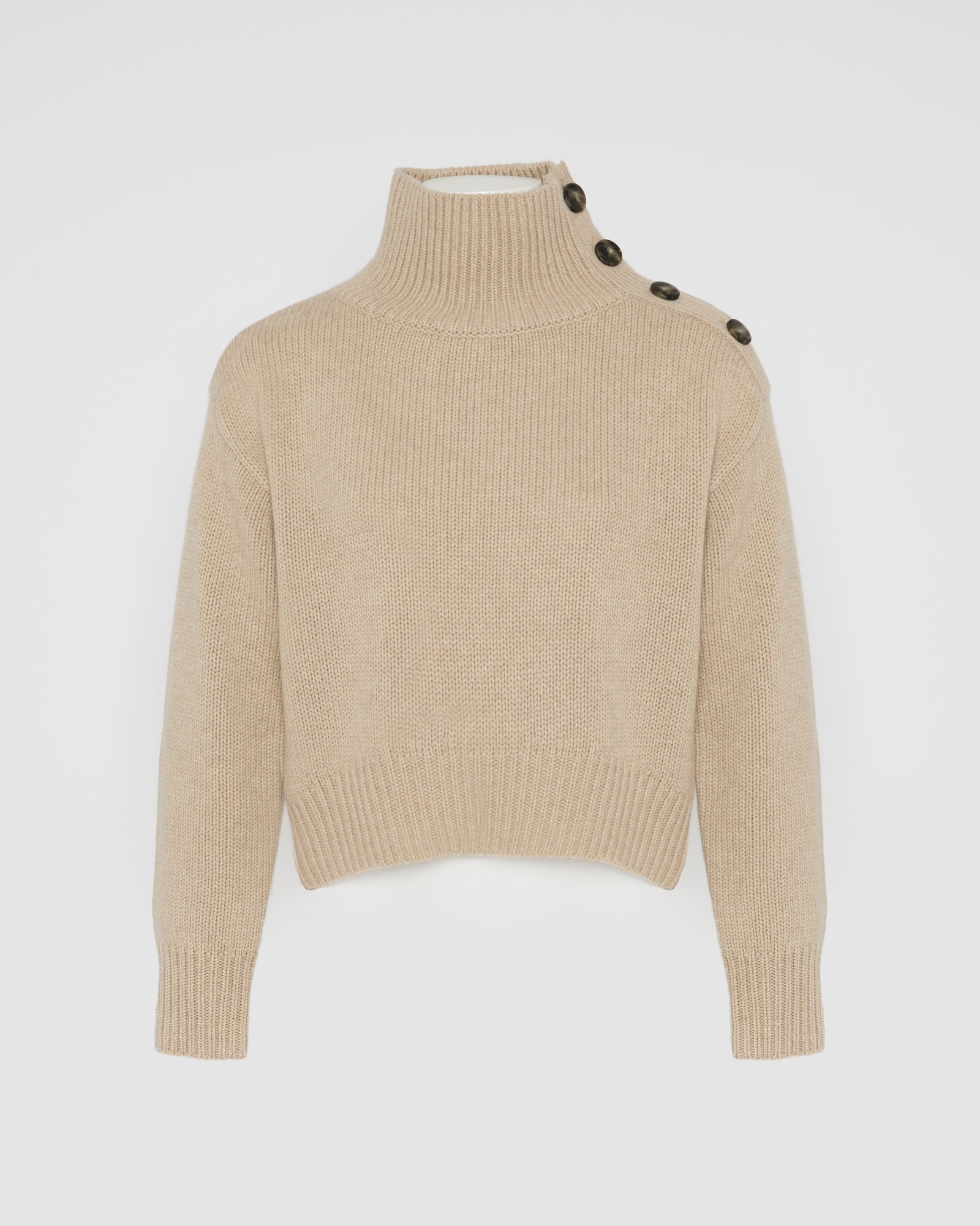 Short oversized knitted jumper Beige Yves Salomon