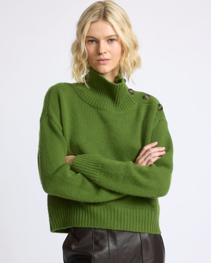 Pull oversize court en maille - Yves Salomon - Nouvelle collection Automne Hiver