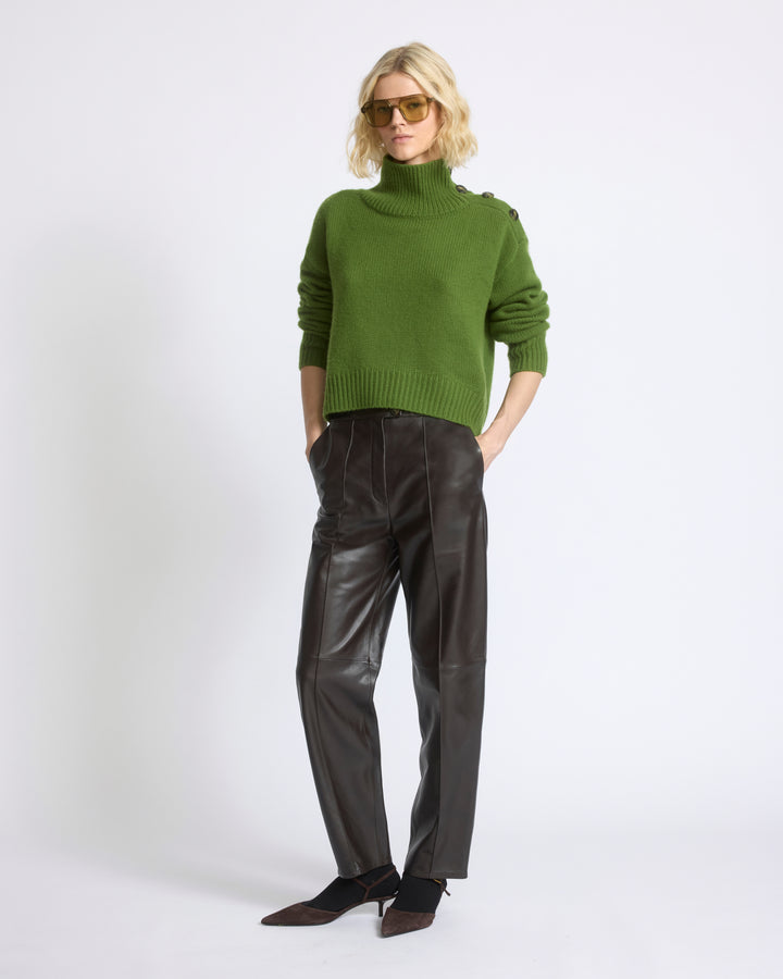 Pull oversize court en maille - Yves Salomon - Nouvelle collection Automne Hiver