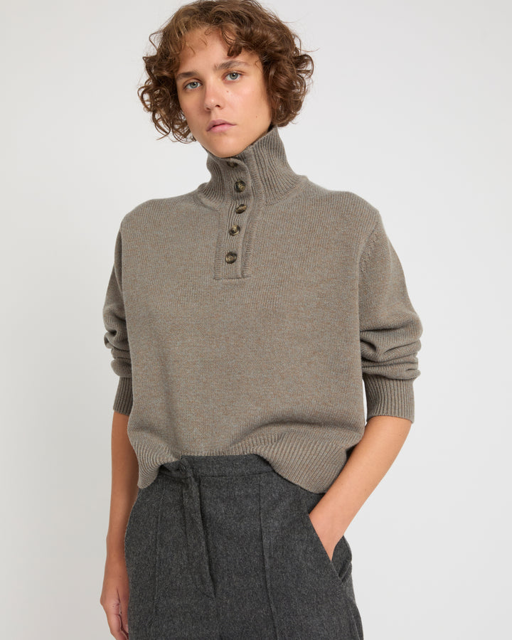 High neck knit jumper