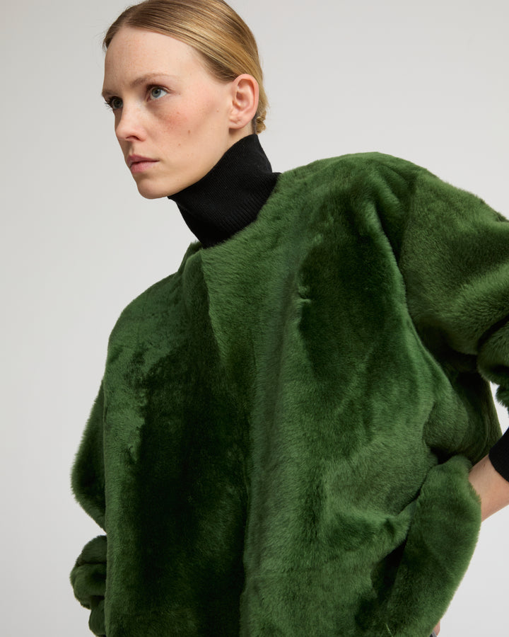 Lambskin shearling sweatshirt