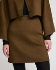 Double-sided cashmere-blend skirt