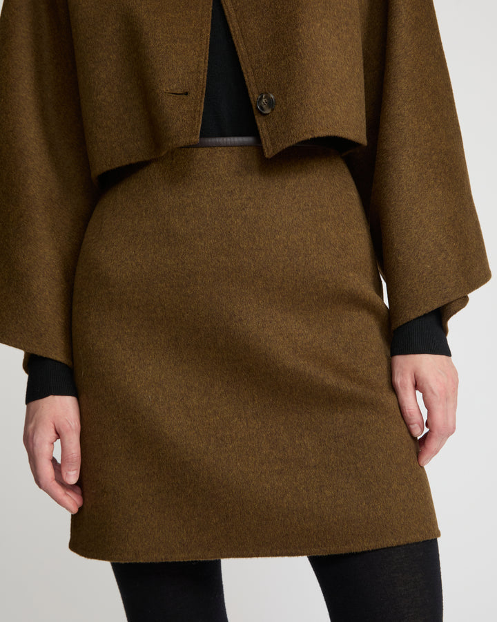 Double-sided cashmere-blend skirt