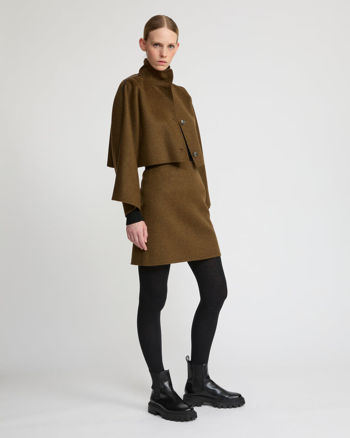 Double-sided cashmere-blend skirt