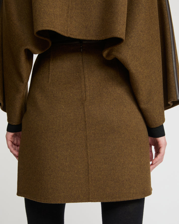 Double-sided cashmere-blend skirt