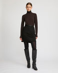 Double-sided cashmere-blend skirt