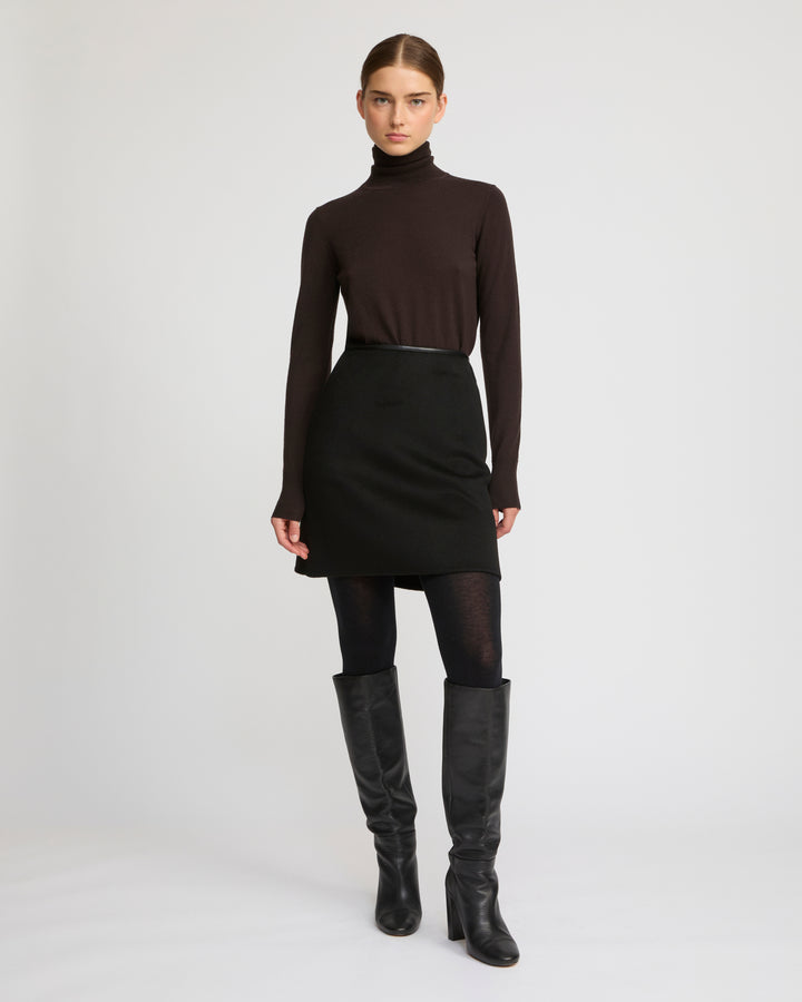 Double-sided cashmere-blend skirt