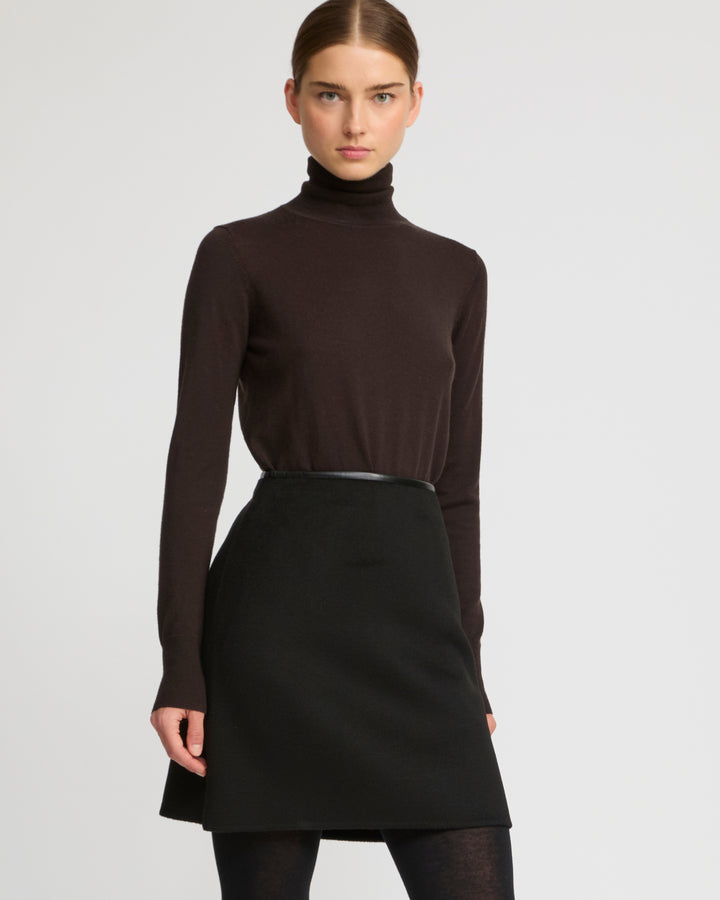 Double-sided cashmere-blend skirt