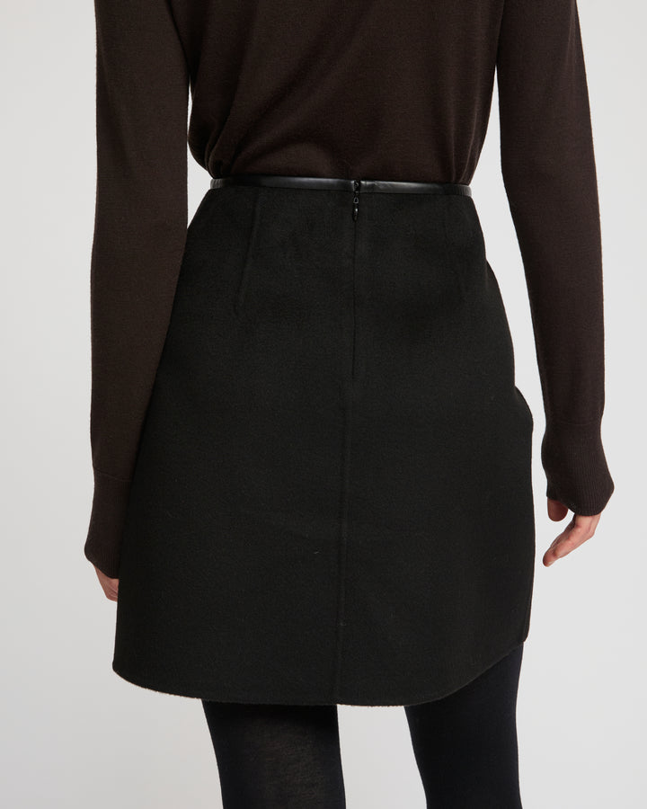 Double-sided cashmere-blend skirt