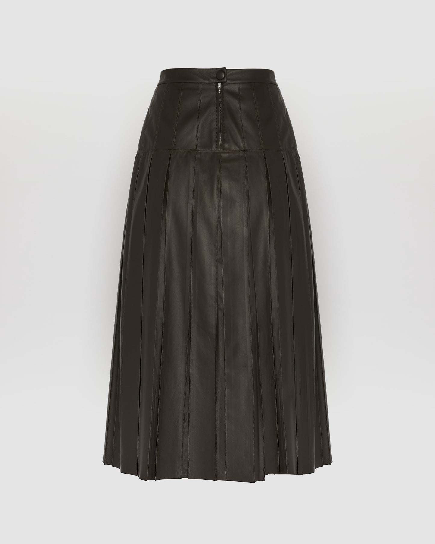 Fine lamb leather pleated skirt
