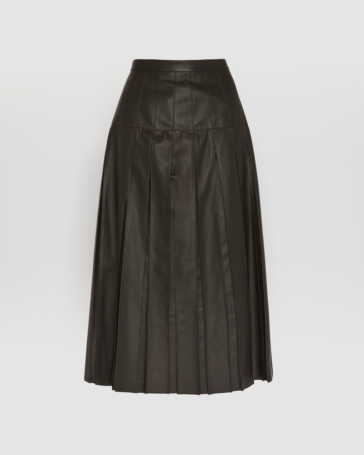 Fine lamb leather pleated skirt