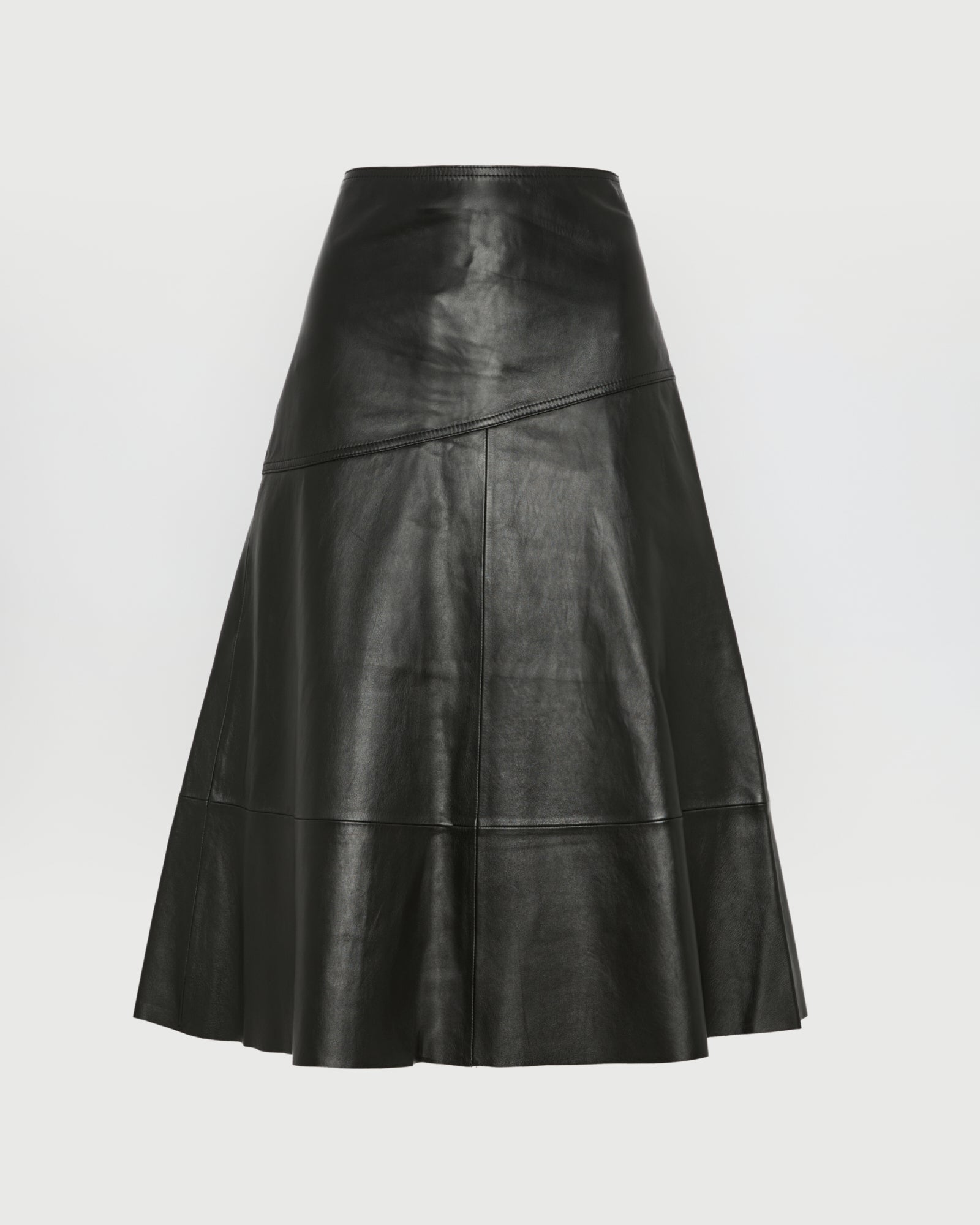 Flared lamb leather skirt - Black - Yves Salomon