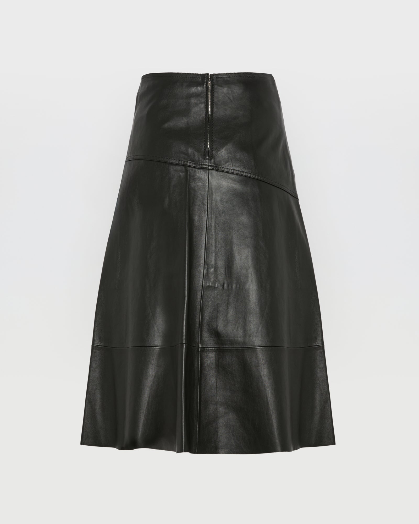 Flared lamb leather skirt - Black - Yves Salomon