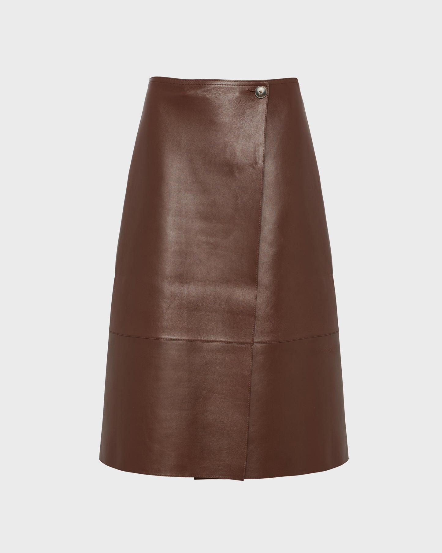 Woollen bonded leather wrap skirt