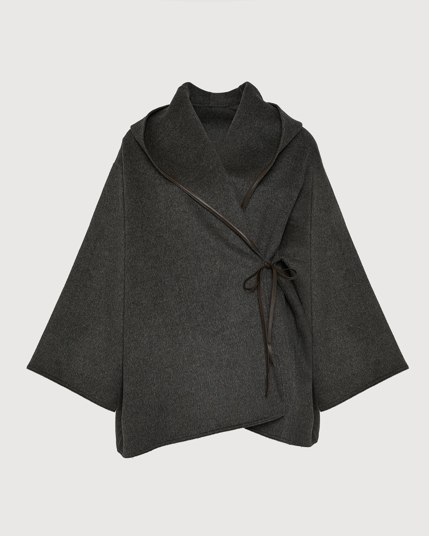 Oversized short coat in double-sided cashmere blend