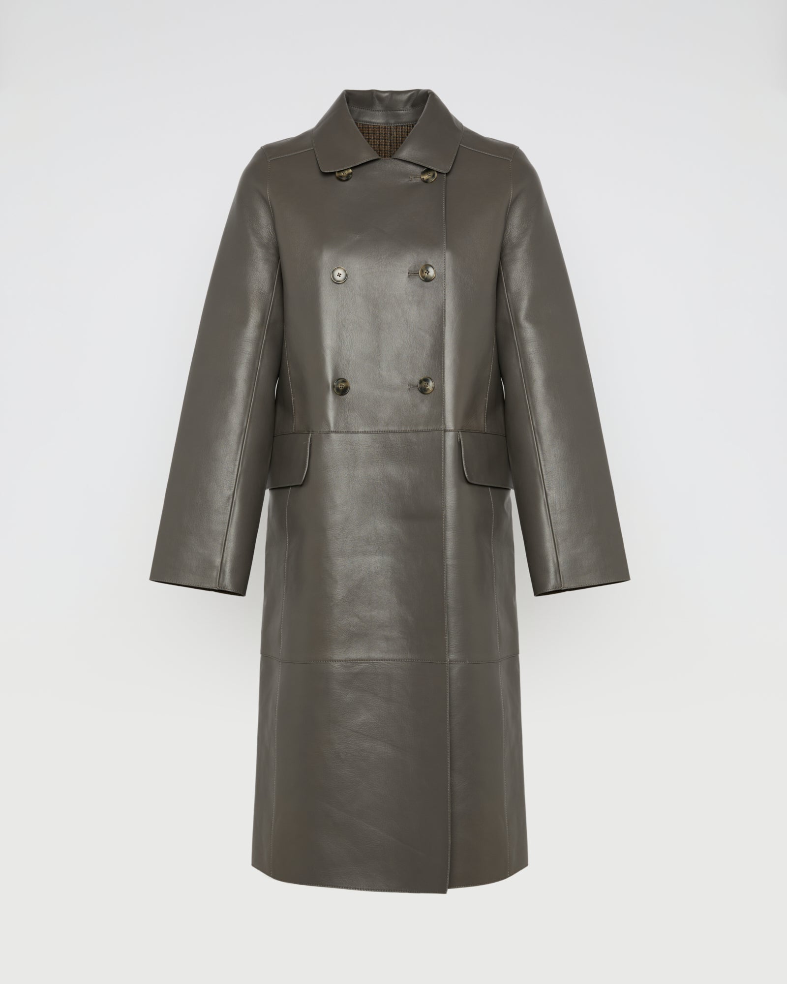 YOKE / Leather Double Breasted Coat 3 Yoke – TRENDS