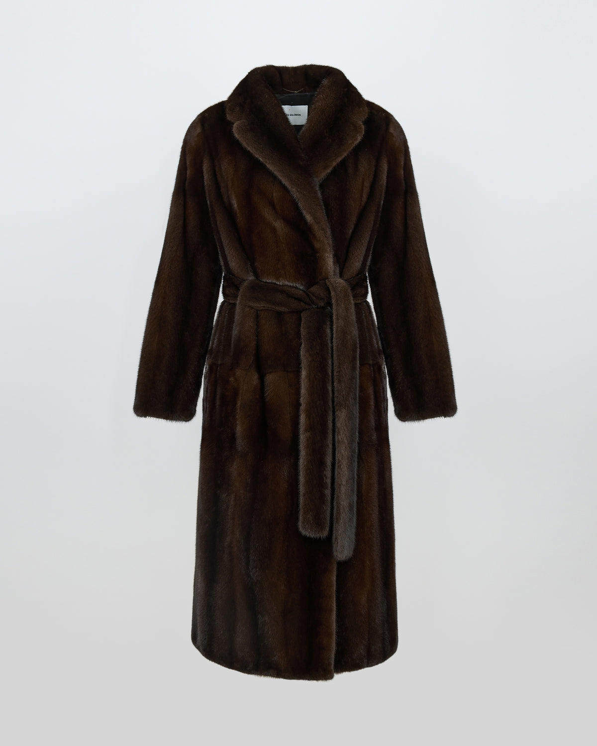 Manteau ceinturé col tailleur en fourrure de vison long poil - Yves Salomon - Nouvelle collection Automne Hiver